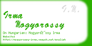 irma mogyorossy business card